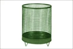 Drahtgitter-Abfallbehälter, F. Außen, 118l, HxØ 600x500mm, Korpus Stahl RAL6010, Boden Durchbrochen -Sauber Lieferungen Geschäft 87cd9579 4b80 4476 8082 5438fe3daf69 1