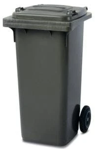 Abfalltonne, 120l, Korpus PE Grau, HxBxT 930x505x555mm, 2 Räder
