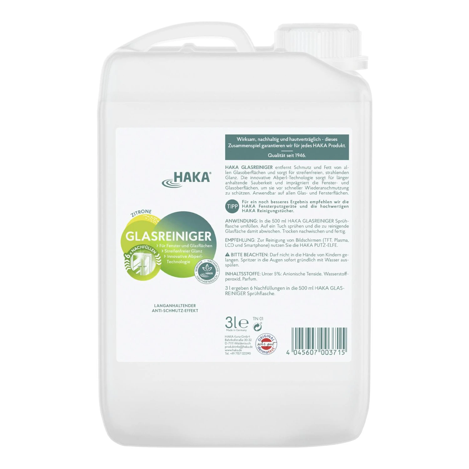 HAKA Glasreiniger Spray Nachfüllkanister, 3 Liter 3 HAKA Glasreiniger Spray Nachfüllkanister, 3 Liter