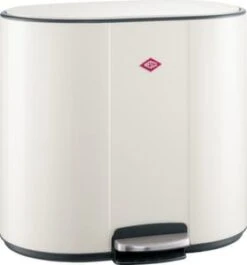 Wesco Abfallbehälter, 1x25/2x12l, HxBxT 540x585x458mm, 3 Öffnung(en), Innenbeh. Kunststoff, Korpus Stahl Mattweiß -Sauber Lieferungen Geschäft 8e8d39f0 0e95 4e9f 9d77 7011d43278ce