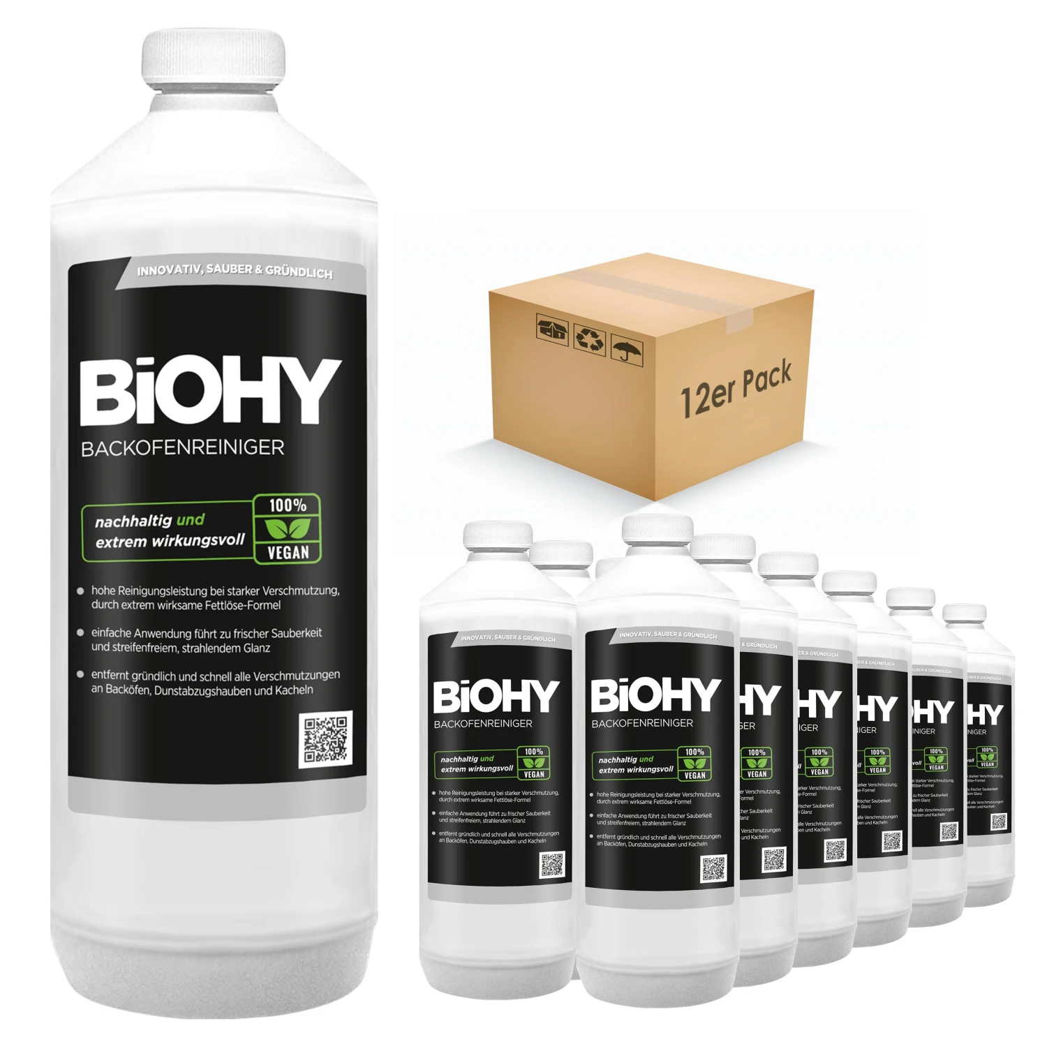 BiOHY Backofenreiniger Hochkonzentrat (12x1l Flasche) | Profi Grillreiniger, Fettlöser EXTRA STARK | Zur Einfachen Und Schnellen Ofenreinigung 3 BiOHY Backofenreiniger Hochkonzentrat (12x1l Flasche) | Profi Grillreiniger, Fettlöser EXTRA STARK | Zur Einfachen Und Schnellen Ofenreinigung