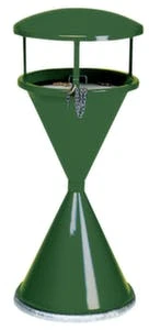 Standascher, HxØ 960x440mm, Stahl, Korpus RAL5010, Eieruhrform, M. Schutzdach 6 Standascher, HxØ 960x440mm, Stahl, Korpus RAL5010, Eieruhrform, M. Schutzdach – Bild 4