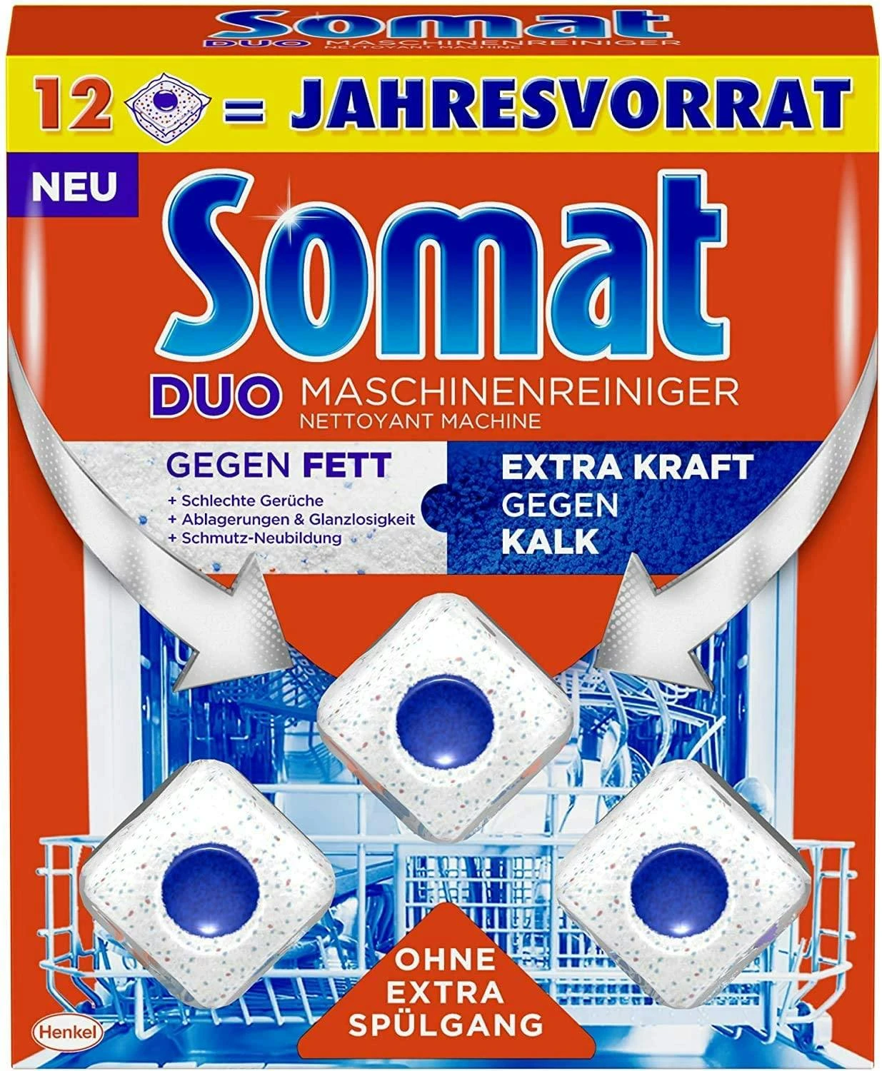 Somat Duo Maschinenreiniger Tabs Geschirrspül Reiniger 4x12 Stück Spülmittel 8 Somat Duo Maschinenreiniger Tabs Geschirrspül Reiniger 4x12 Stück Spülmittel – Bild 6