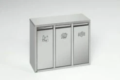 Wertstoffsammelstation, Feuerhemmend, 4x45l, HxBxT 975x1100x320mm, Innenbehälter Stahl, Korpus Stahl Braun, Deckel Edelstahl -Sauber Lieferungen Geschäft 9c22f949 84d6 45b6 9000 06e50202293e