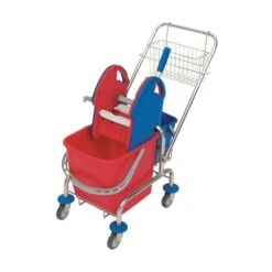 CleanSV® Reingungswagen Chrom, Ablage, Reinigungswagen 2 X 18 Liter Eimer, Presse, Deichsel Plus Ablagekorb -Sauber Lieferungen Geschäft 9c426e96 bd03 4deb 8e7a f10f2b62be21