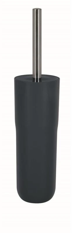 Spirella WC Bürste Klobürste Toilettenbürste Hochwertig „Cocco“ Mit Hygienischem Behälter Dunkelgrau