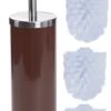MSV WC Bürste Toilettenbürste WC Garnitur Klobürste „Miami“ Mit Hygienischem Behälter Braun + 2 Ersatzbürstenköpfe -Sauber Lieferungen Geschäft 9cf9567a cb4a 4a9f 88fa c57c16668ce2