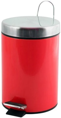 MSV Treteimer Mülleimer Kosmetikeimer Abfalleimer 5 Liter - Rot