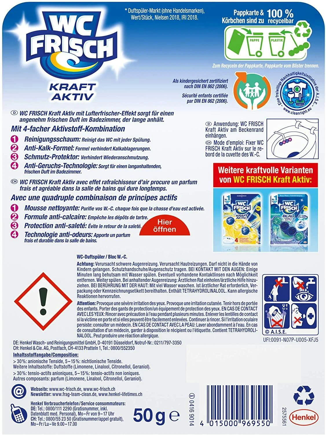 WC-Frisch Kraft Aktiv Duftspüler Blütenfrische WC-Reiniger 1 Stück Badreiniger 8 WC-Frisch Kraft Aktiv Duftspüler Blütenfrische WC-Reiniger 1 Stück Badreiniger – Bild 6