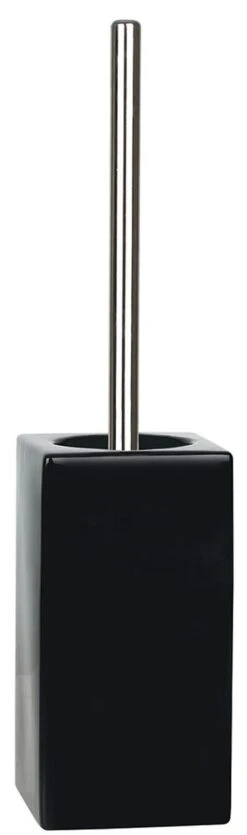 Spirella WC Bürste Toilettenbürste Klobürste "Quadro" Steingut 11,5 X 45 Cm - Schwarz