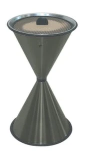 Standascher, HxØ 960x440mm, Stahl, Korpus RAL7024, Eieruhrform, M. Schutzdach 8 Standascher, HxØ 960x440mm, Stahl, Korpus RAL7024, Eieruhrform, M. Schutzdach – Bild 6