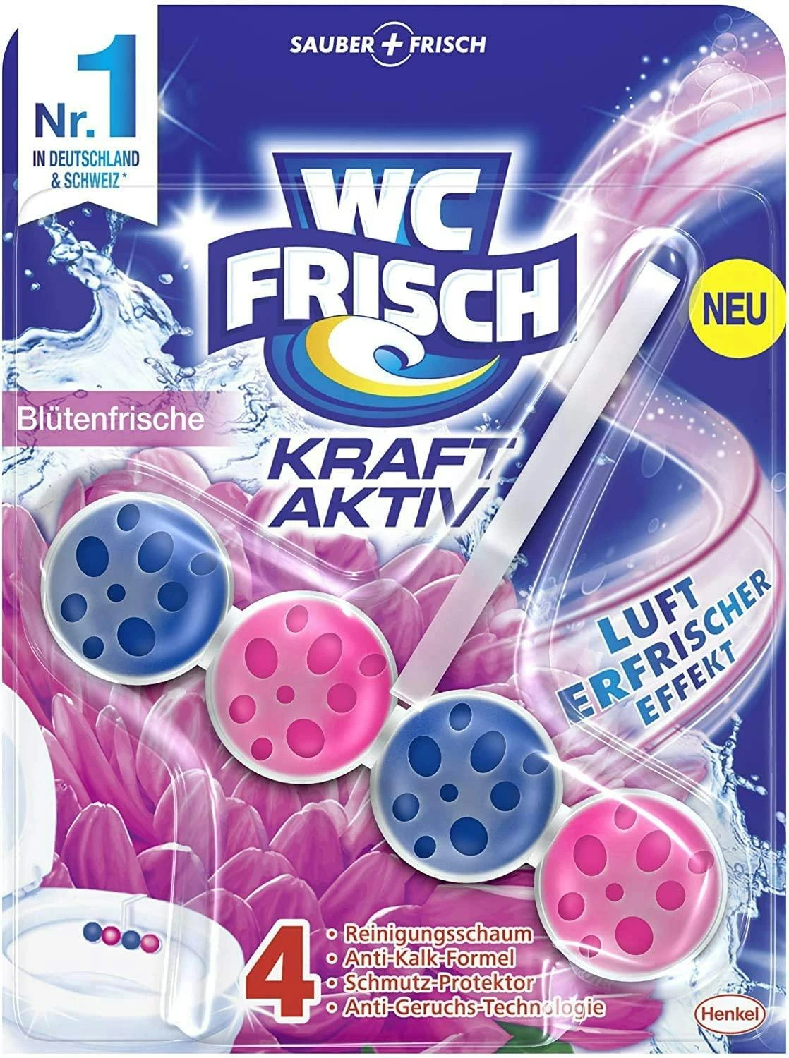 WC-Frisch Kraft Aktiv Ausprobier-Set Duftspüler 4 Düfte 4x1 Stück WC Reiniger 8 WC-Frisch Kraft Aktiv Ausprobier-Set Duftspüler 4 Düfte 4x1 Stück WC Reiniger – Bild 6