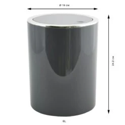 MSV Bad Serie "ASPEN" Design Kosmetikeimer Bad Treteimer Schwingdeckeleimer Abfallbehälter Mit Schwingdeckel 6 Liter (ØxH): Ca. 18,5 X 26 Cm Grau -Sauber Lieferungen Geschäft b7a02ded aed5 4bc0 8292 51e5b0201611