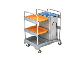 CleanSV® Reinigungswagen Abfallwagen Mit Seitenverkleidung, Müllsackhalter 2 X 70 Liter Mülltrennung Mit Pedal, Größe 69 Cm X 55 Cm X 100 Cm -Sauber Lieferungen Geschäft c6833501 2496 4fe2 929c c5ee569ece41 2