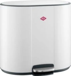 Wesco Abfallbehälter, 1x25/2x12l, HxBxT 540x585x458mm, 3 Öffnung(en), Innenbeh. Kunststoff, Korpus Stahl Mattweiß