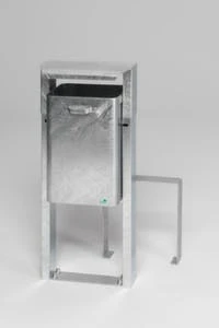 Abfallbehälter, F. Außen, 40l, HxBxT 440x310x310mm, Zum Einbetonieren, Korpus Feuerverzinkt 5 Abfallbehälter, F. Außen, 40l, HxBxT 440x310x310mm, Zum Einbetonieren, Korpus Feuerverzinkt – Bild 3