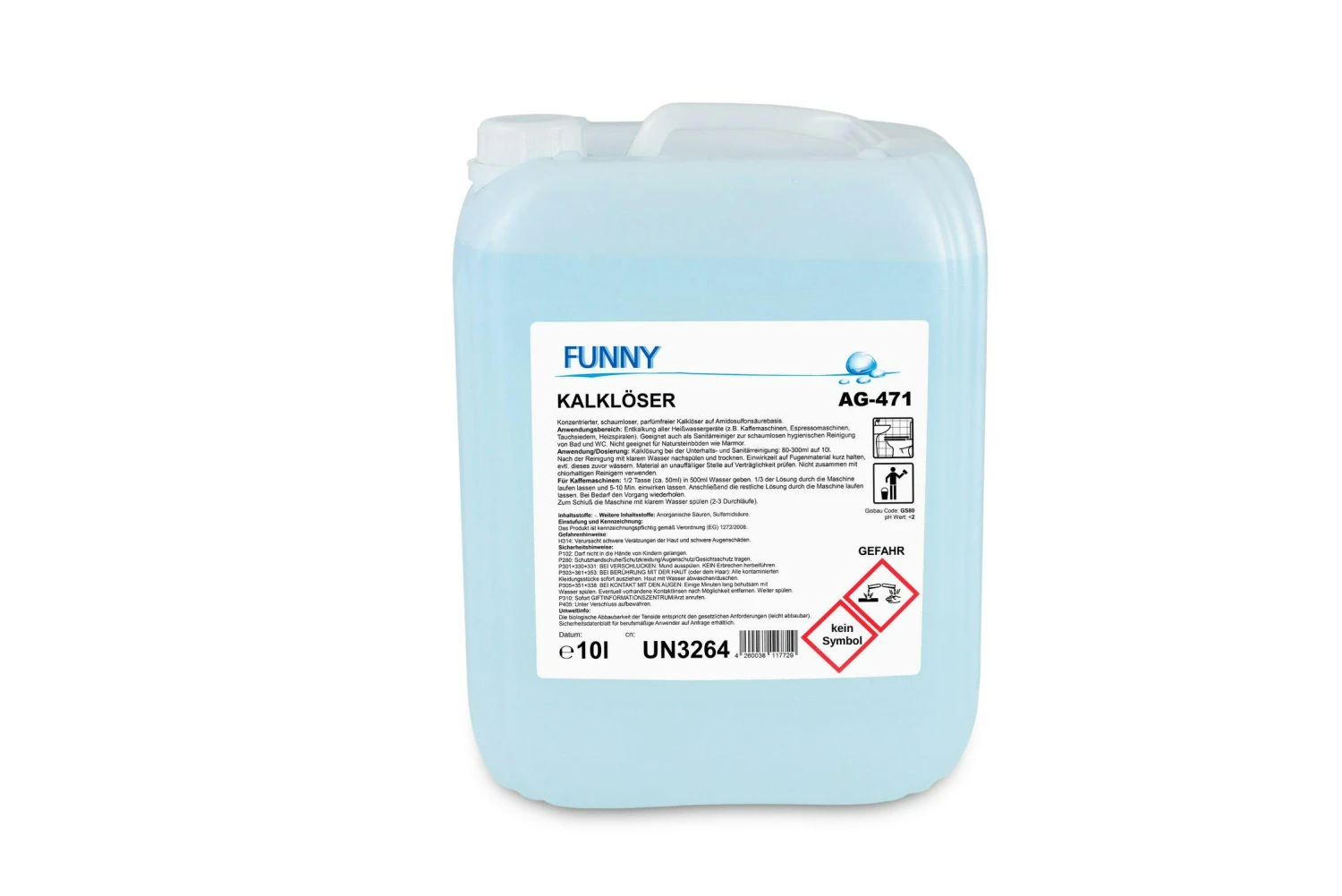 Funny Kalklöser, Schaumlos, Parfümfrei, 10 Liter 3 Funny Kalklöser, Schaumlos, Parfümfrei, 10 Liter