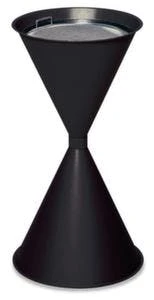 Standascher, HxØ 730x400mm, Stahl, Korpus RAL7021, Eieruhrform