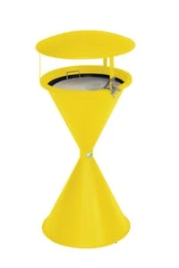 Standascher, HxØ 960x440mm, Stahl, Korpus RAL7024, Eieruhrform, M. Schutzdach 4 Standascher, HxØ 960x440mm, Stahl, Korpus RAL7024, Eieruhrform, M. Schutzdach – Bild 2