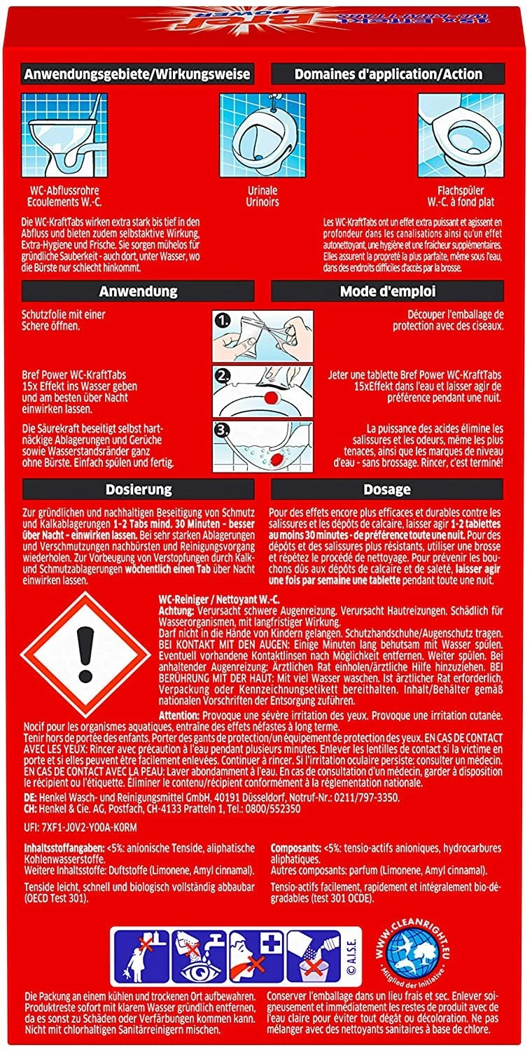 Bref Power WC Krafttabs Reiniger 15x Effekt 325g Abfluss Tiefenreinigung 8 Bref Power WC Krafttabs Reiniger 15x Effekt 325g Abfluss Tiefenreinigung – Bild 6