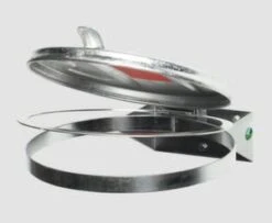 Müllsackhalter, Wandbefestigung, 120l, BxT 400x510mm, Gestell Verzinkt, Deckel Verzinkt