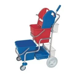CleanSV© Verchromter Putzwagen Mit Mopresse, 2 Gitterkörben Und 2 Plastikeimer -Sauber Lieferungen Geschäft dfbd1641 a90a 43c8 a23d 2b8ae1d8ea03