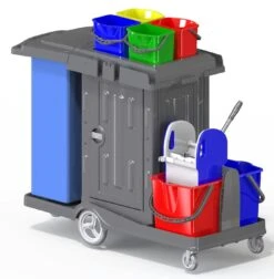 CleanSV® Reingungswagen Chrom, Ablage, Reinigungswagen 2 X 18 Liter Eimer, Presse, Deichsel Plus Ablagekorb -Sauber Lieferungen Geschäft e56febaa 20de 4f87 9646 ba8be7142456 1