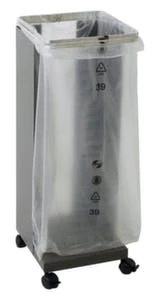 Müllsackständer, 75l, HxBxT 955x350x375mm, Gestell Graualu, 4 Rollen