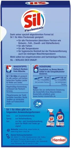 Sil 1 Für Alles Fleckensalz Fleckenentferner 500 G Reiniger Reinigungsmittel 14 Sil 1 Für Alles Fleckensalz Fleckenentferner 500 G Reiniger Reinigungsmittel -Sauber Lieferungen Geschäft ecefbf7a 6c20 448f 9541 b58f3b79933d
