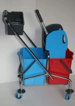 CleanSV® Reinigungswagen SpMid3 Chrom Mit Müllsackhalter, 3 Ablagen Chrom, Presse, 2 X 20 Liter Eimer, 6 Räder, Gr. 121 X 68 X 105 Cm -Sauber Lieferungen Geschäft f3988aea c584 41bb ad06 6a9c06132851 1