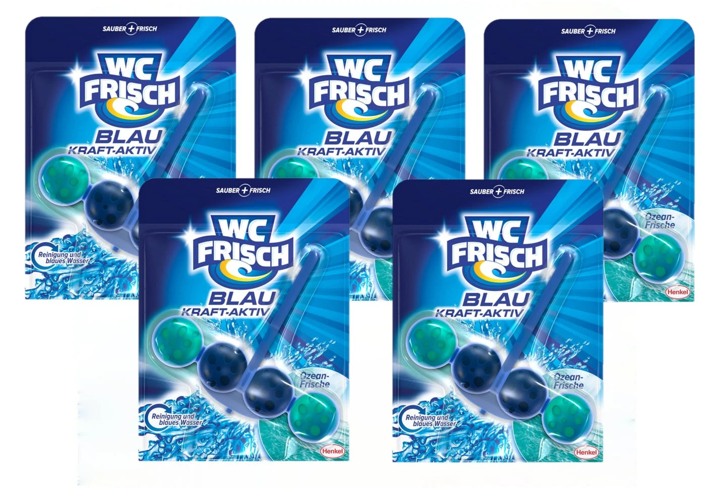 WC Frisch Kraft-Aktiv Blauspüler Chlor WC Reinigen Toilette 5x1 Stück Reiniger 4 WC Frisch Kraft-Aktiv Blauspüler Chlor WC Reinigen Toilette 5x1 Stück Reiniger – Bild 2