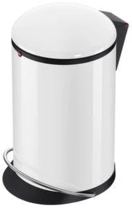 HAILO Tretabfallbehälter, 12l, Innenbehälter Kunststoff, Korpus Stahl Weiß, Deckel Stahl Weiß