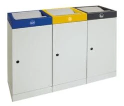 Wertstoffsammelstation, Feuerhemmend, 4x45l, HxBxT 975x1100x320mm, Innenbehälter Stahl, Korpus Stahl Braun, Deckel Edelstahl -Sauber Lieferungen Geschäft f9090bad a840 4eb2 b8e1 45d89870b803