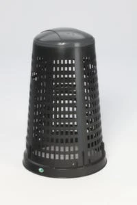 Var Müllsackständer, 120l, HxØ 880x380-520mm, Korpus PP Schwarz, Deckel PP Grau, Gelocht