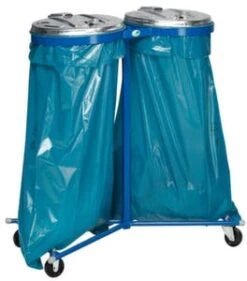 Müllsackständer, 2x120l, HxBxT 980x850x480mm, Deckel Verzinkt -Sauber Lieferungen Geschäft fbeb38f6 4206 4e9f 98c7 d50d84b02f05