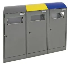 Abfalltrennung FD 45, 3-fach Station. Behälter Zur Wandbefestigung, RAL 7035/ProPads, Verz. Innenbehälter, 3x45 Liter -Sauber Lieferungen Geschäft fc554065 a536 448d 82e5 a3773e48559c