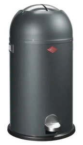 Abfallbehälter, 33l, HxØ 690x375mm, Innenbehälter Stahl, Korpus Stahl Rot, Deckel Poliert 9 Abfallbehälter, 33l, HxØ 690x375mm, Innenbehälter Stahl, Korpus Stahl Rot, Deckel Poliert – Bild 7
