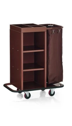 WAS Germany - Zimmerservicewagen, 1 Wäschesack , 93 X 47 X 109 Cm, Stahlrahmen Braun Lackiert (4418000) -Sauber Lieferungen Geschäft feb870d3 bd3d 4355 b276 15854f853305